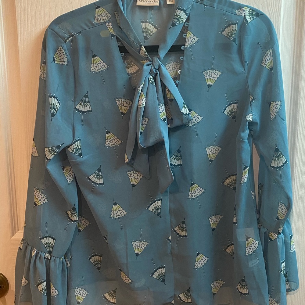 Eva Mendez Umbrella Print Top